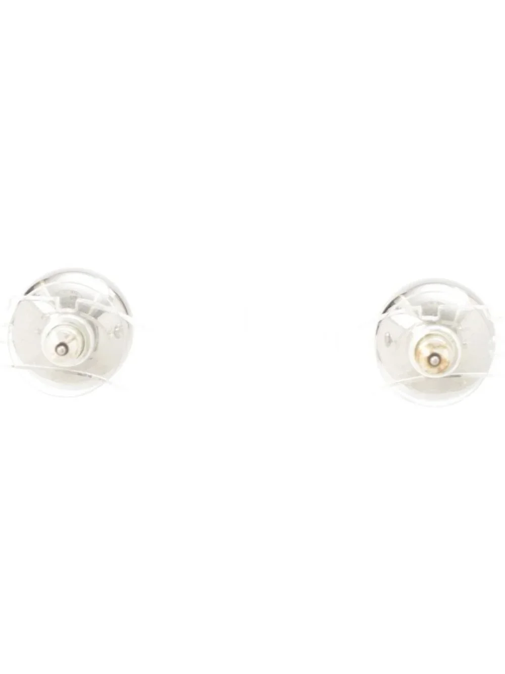 Chanel 25c CC Logo Ball Earrings Silver White